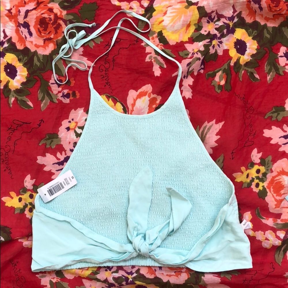Aritzia Greene Blouse smocked halter tank top